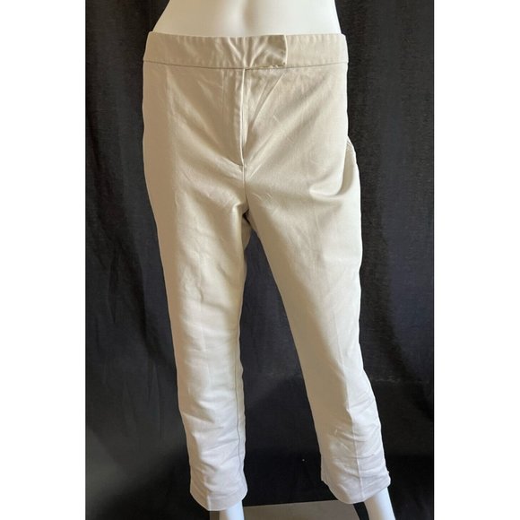Chapter Club Women's Pants Beige Cotton Trousers Zip Size 10 - Picture 1 of 6